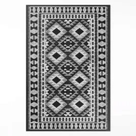 wewnetrzny-dywan-dekoracyjny-czarne-romby-imitacja-tkaniny-xxl-150x225-cm