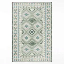 dekoracyjny-dywan-wewnetrzny-zielone-romby-imitacja-tkaniny-xxl-150x225-cm