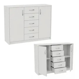 komoda-szafka-otwierana-2-drzwi-5-szuflad-110x85cm-k019-biel-biala-pojemna