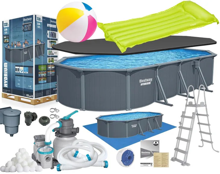 Basen Ogrodowy Całoroczny 732x366x132 Bestway 561CW Pokrywa Pompa Skimer
