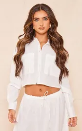 biala-krotka-koszula-z-dlugim-rekawem-prettylittlething-m
