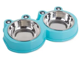 miska-podwojna-dla-psa-kota-metalowa-03l-x-2-kolor-niebieski