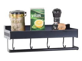 polka-organizer-kuchnia-czarny-aluminium-wieszaki