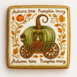 ciastko-lukrowane-pumpkin-carriage-green-roz-s-pion-jesien-recznie-robione