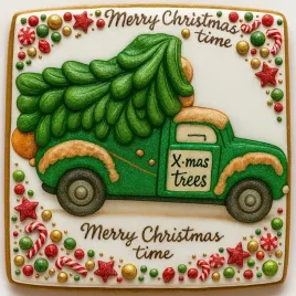 ciastko-lukrowane-pickup-z-choinka-green-no7-roz-xl-poziom-recznie-robione
