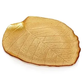 talerz-do-serwowania-szklany-zloty-lisc-275x24-cm