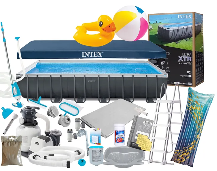 Basen Ogrodowy Intex 26364 Stelażowy 732x366x132cm Odkurzacz Skimer