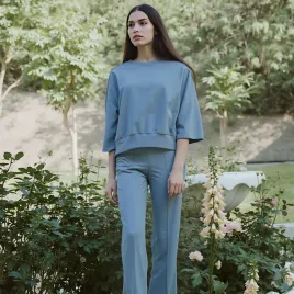 bluzka-koszulka-damska-z-bawelna-oversize-gladka-krotki-rekaw-niebieska-xl