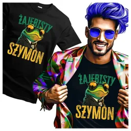 koszulka-meska-z-nadrukiem-zajebisty-szymon-smieszna-zaba-s