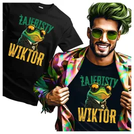 koszulka-meska-dla-wiktora-zajebisty-wiktor-smieszna-zaba-xl