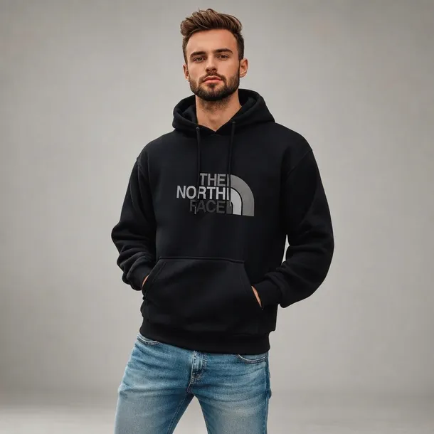 The North Face bluza męska czarna z logo i długim rękawem rozmiar XL | Idealna na chłodne dni!