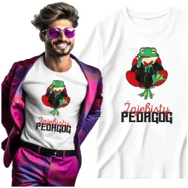 koszulka-meska-dla-pedagoga-zajebisty-pedagog-ze-smieszna-zaba-s
