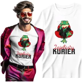 koszulka-prezent-dla-kuriera-zajebisty-kurier-ze-smieszna-zaba-xs