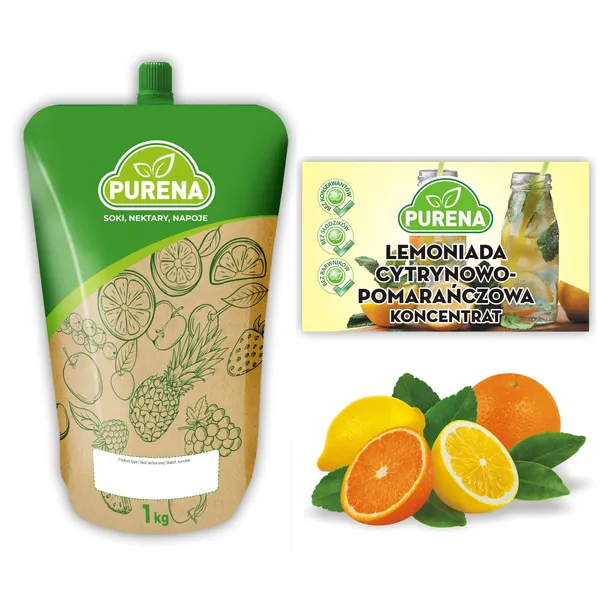 Lemoniada cytryna-pomarańcza koncentrat syrop baza PURENA 1 kg na 6 L
