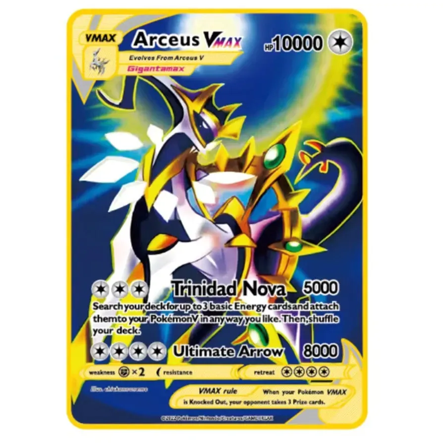 pokemon metal gold card arceus vmax 10000 DIY Golden Cards in Spanish Iron Pokmo NairoMarket Arceus VSTAR (Metal Card) (123/172) SAIRDA 3 Pcs Metal Gold