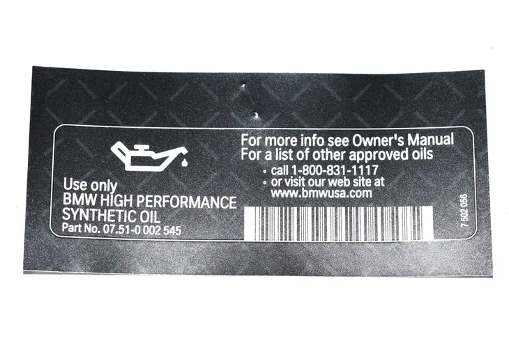tabliczka-olej-high-performance-synthetic-bmw-e34-e39-e53-e60-e83-e90