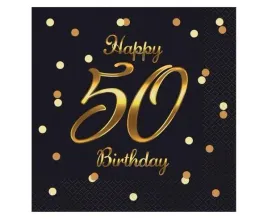 serwetki-bandc-happy-50-birthday-czarne-20szt