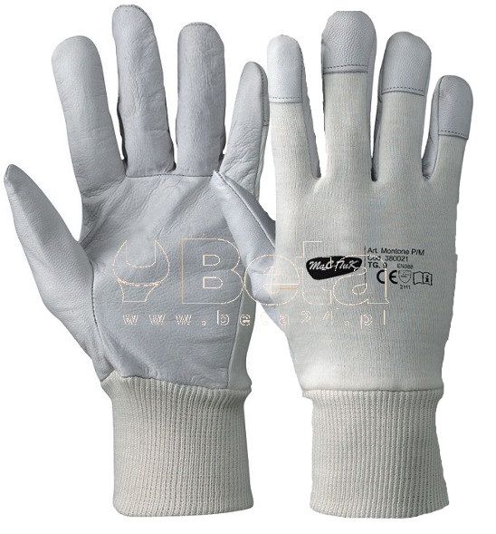 Rękawice białe ze skóry owczej i bawełny Montone MAC-TUK 380021/9