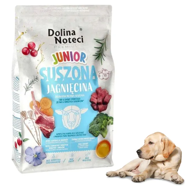 DOLINA NOTECI PREMIUM JUNIOR karma suszona sucha dla psa JAGNIĘCINA 4 kg