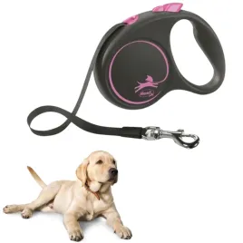 flexi-black-design-smycz-automatyczna-dla-psa-czarno-rozowa-s-5m-tasma-15kg