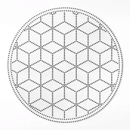 okragly-dywan-pcv-do-biura-kostki-szesciany-3d-nowoczesne-kropki-130-cm