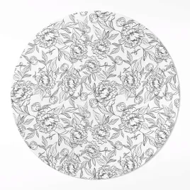 okragly-dywan-winyl-do-biura-szkic-kwiatow-piwonii-i-lisci-vintage-130-cm