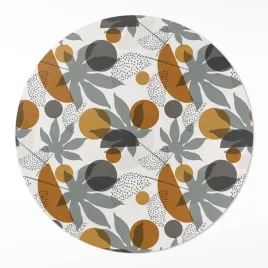 winylowy-okragly-dywan-z-grafika-ilustracja-lisci-i-ksztaltow-boho-130-cm