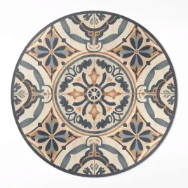 okragly-dywan-winyl-antyczna-mozaika-z-motywem-roslinnym-vintage-120-cm