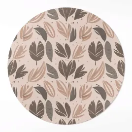 okragly-winylowy-chodnik-ilustracja-boho-lisci-w-delikatnych-stylu-110-cm