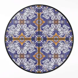 okragly-dywan-pcv-do-biura-stylowe-plytki-z-roslinnymi-ornamentami-100-cm