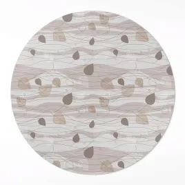 okragly-dywan-loftowy-winylowy-boho-listki-na-tle-fal-ilustracja-100-cm