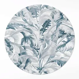 okragly-dywan-winylowy-eleganckie-liscie-glamour-blekitne-rosliny-110-cm