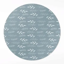 okragly-dywan-winylowy-minimalistyczna-ilustracja-galazki-i-listki-110-cm