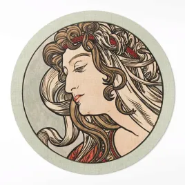 nowoczesny-okragly-dywanik-winyl-salon-kobiecy-portret-alfons-mucha-90-cm