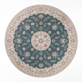 okragly-dywan-pcv-do-domu-ornament-z-kwiatami-i-liscmi-wzor-vintage-60-cm
