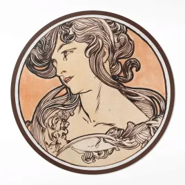 winylowy-okragly-dywan-dekor-do-kuchni-portret-kobiety-alfons-mucha-60-cm