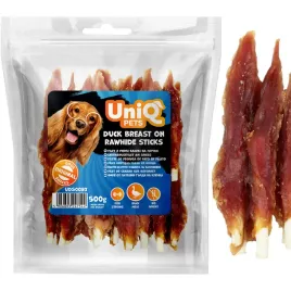 przysmak-dla-psa-filet-z-piersi-kaczki-na-patyku-uniq-pets-500g