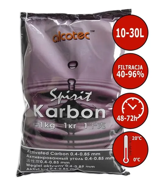 Węgiel aktywny SPIRYT Alcotec oczyszczanie bimbru z zapachu i smaku czyści