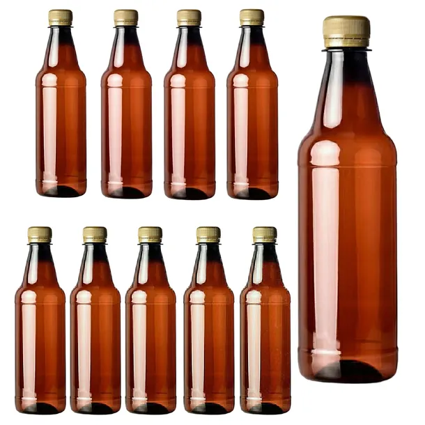 Butelka 500ml brązowa na zakrętkę do piwa cydru kwasu 10 szt pet plastikowa
