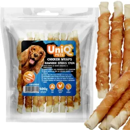 przysmak-dla-psa-dlugi-patyk-ze-skory-wolowej-z-kurczakiem-uniq-pets-500g