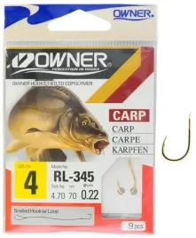 r-4-haczyki-z-przyponem-wiazane-gotowe-zlote-owner-chinu-rl-345-carp-karp