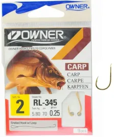 r-2-haczyki-z-przyponem-wiazane-gotowe-zlote-owner-chinu-rl-345-carp-karp