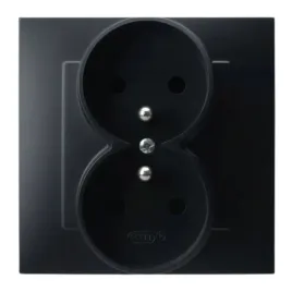 ospel-szafir-gniazdo-podwojne-uziemienie-kompletne-czarny-metal-gp-2zz-33