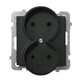 ospel-aria-gniazdo-podwojne-bez-uziemienia-czarny-metalik-gp-2rr-m-33-1-szt