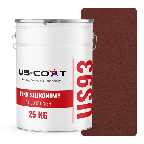 TYNK SILIKONOWY ELEWACYJNY WIŚNIOWY RAL3009 25KG BARANEK GRANULACJA 1.5mm