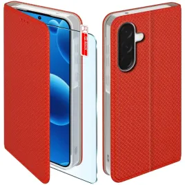 etui-z-klapka-do-samsung-a56-5g-zamykane-czerwone-futeral-szklo