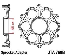 zebatka-tylna-jt-jta760b-adapter-zebatki-tylnej-ducati-1098-1099-aluminiowa