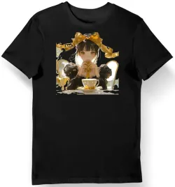 koszulka-meska-czarna-zlocisty-kokardowy-styl-anime-3xl
