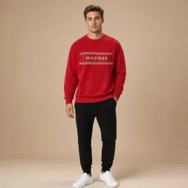 bluza-meska-tommy-th-czerwona-bez-kaptura-ocieplana-z-nadrukiem-logo-xl