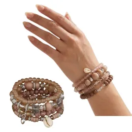 zestaw-bransoletek-boho-latte-kawowo-karmelowy